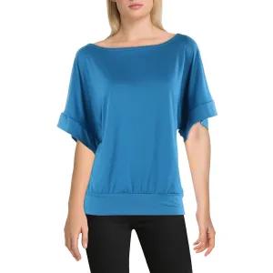 24seven Comfort Apparel Womens Scoop Neck Kimono Sleeve Blouse