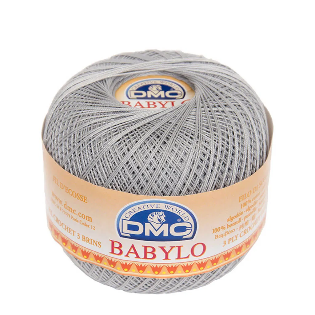 Babylo 10 Crochet Thread Balls 50G, Pearl Gray