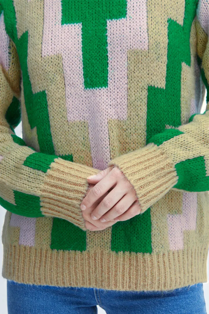 Donatella Pullover - Sand Green Pink