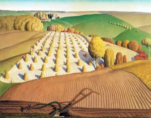 Fall Plowing by Grant Wood (351 Piece Fall Wooden Jigsaw Puzzle)