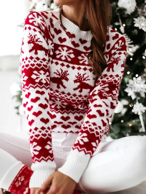 Festive Winter Christmas Sweaters Long Sleeve