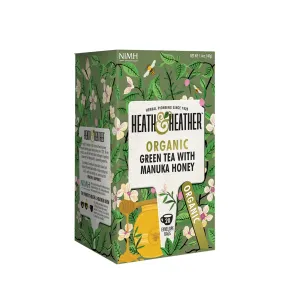 Heath and Heather Organic Green Tea with Manuka Honey Teabags 20pcs/pack