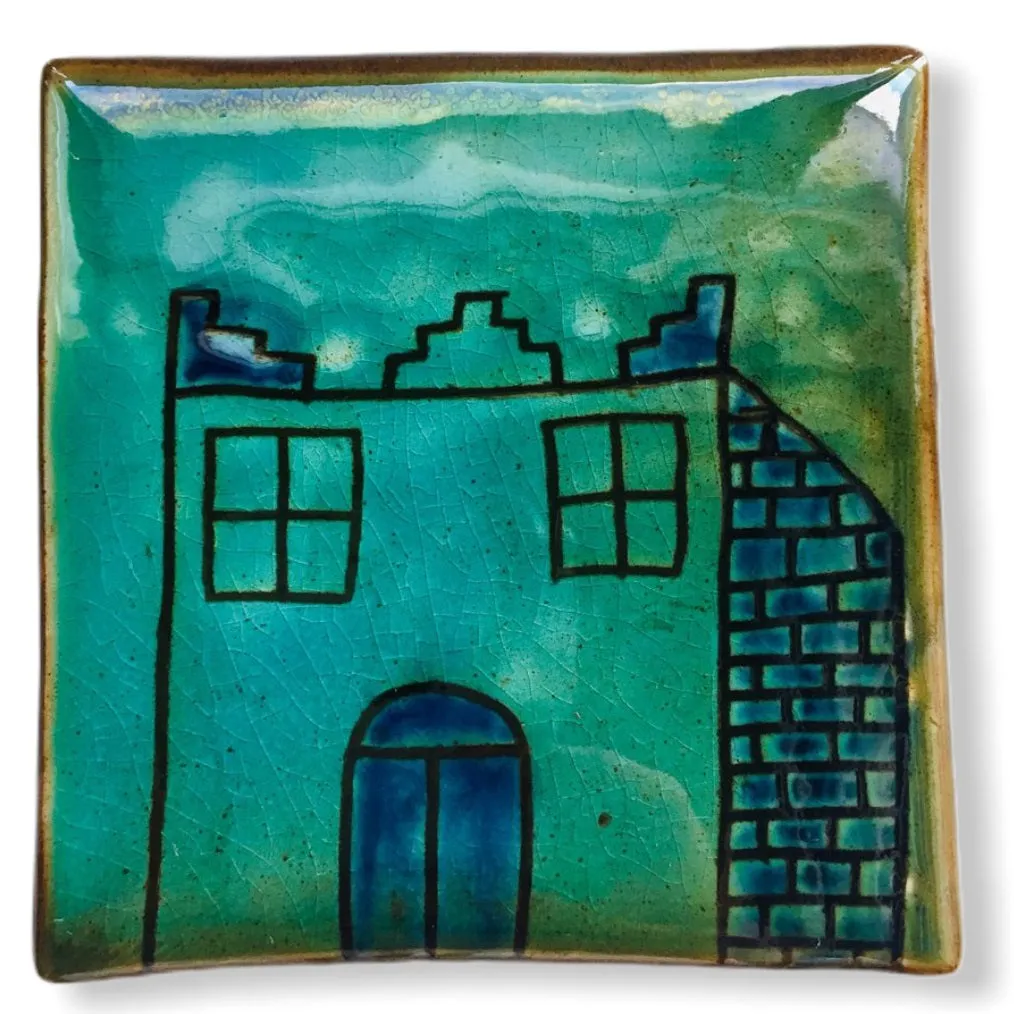 Pottery Coaster - House in the Village