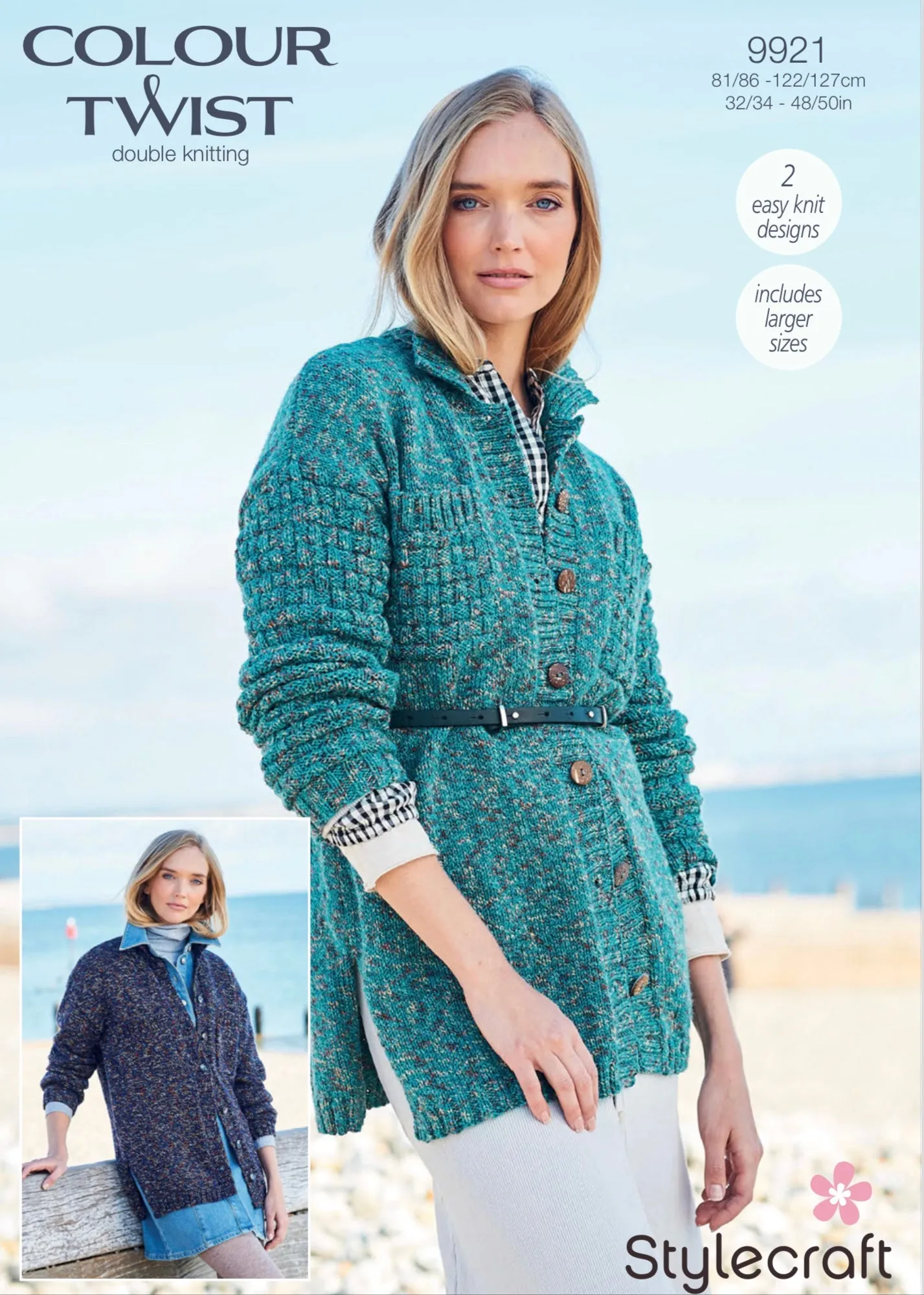 Stylecraft Colour Twist D/K Cardigan Knitting Pattern 9921