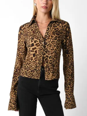 Taylor Leopard Collar Top