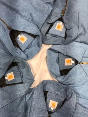 Vintage Carhartt Rework Style Denim Detroit Jackets All Sizes - 15 pcs