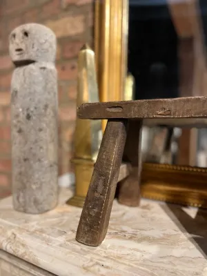 Vintage Tongue and Groove Wood Stool