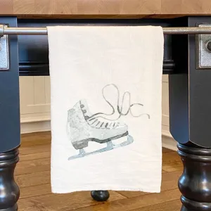 Watercolor Ice Skate Tea Towel